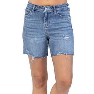 Judy Blue High Rise Distressed Cuffed Cutoff Shorts
